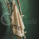 Cotton terry bath towel with leaves "BEIGE"